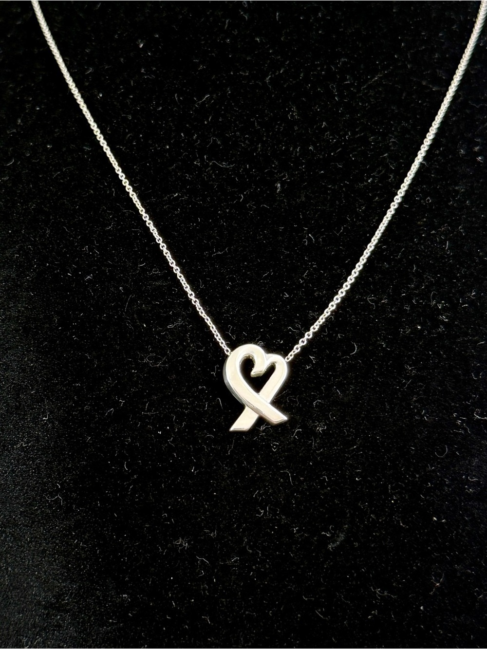 TIFFANY & CO. Paloma Picasso Sterling Silver Loving Open Heart Necklace w/ COA